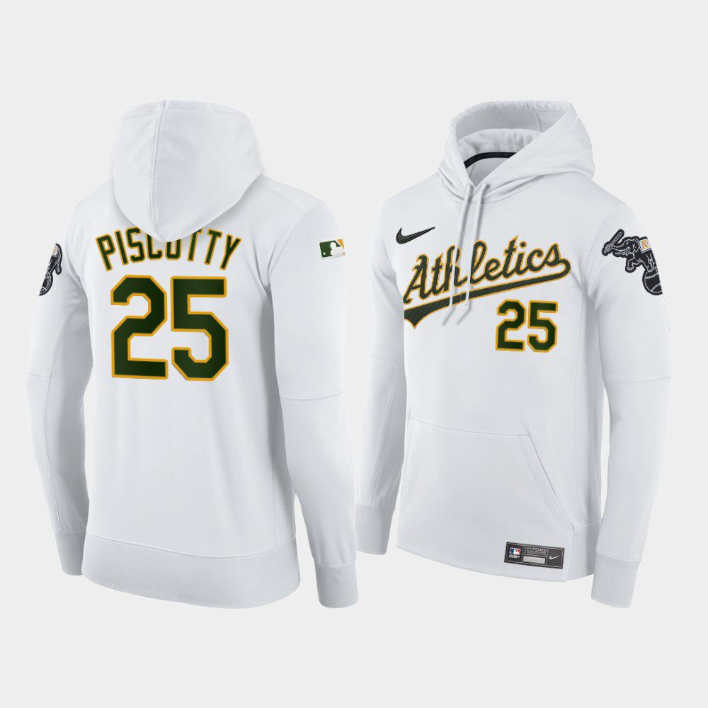 Men Oakland Athletics #25 Piscotty white home hoodie 2021 MLB Nike Jerseys